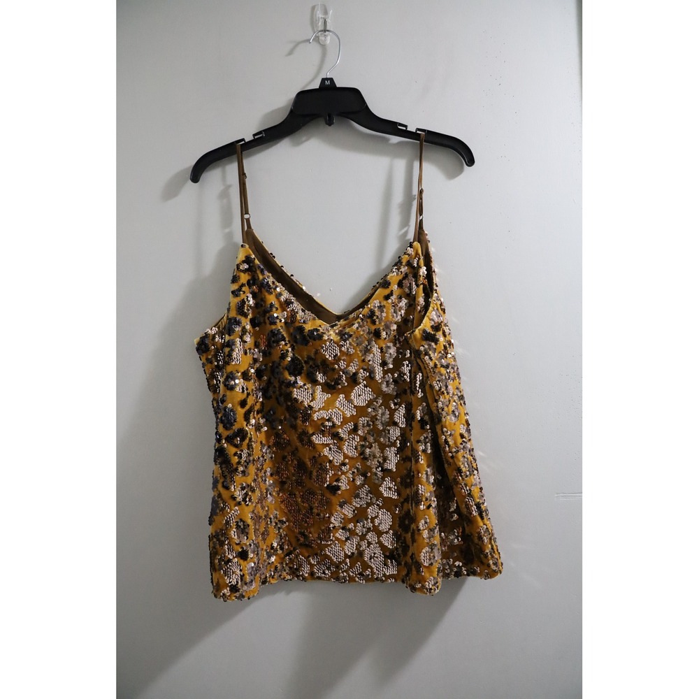 Ro & de Anthropologie Sequin Leopard Print Velvet Cami Top New‎